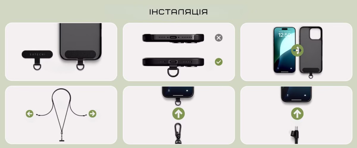 Ремінець-кабель Satechi OntheGo USB-C 60W Black (1.5 м) - 5